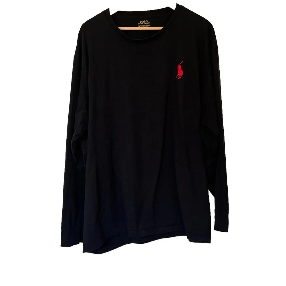 Polo Ralph Lauren Black Long Sleeve Cotton Jersey T-Shirt Men's Size 3X